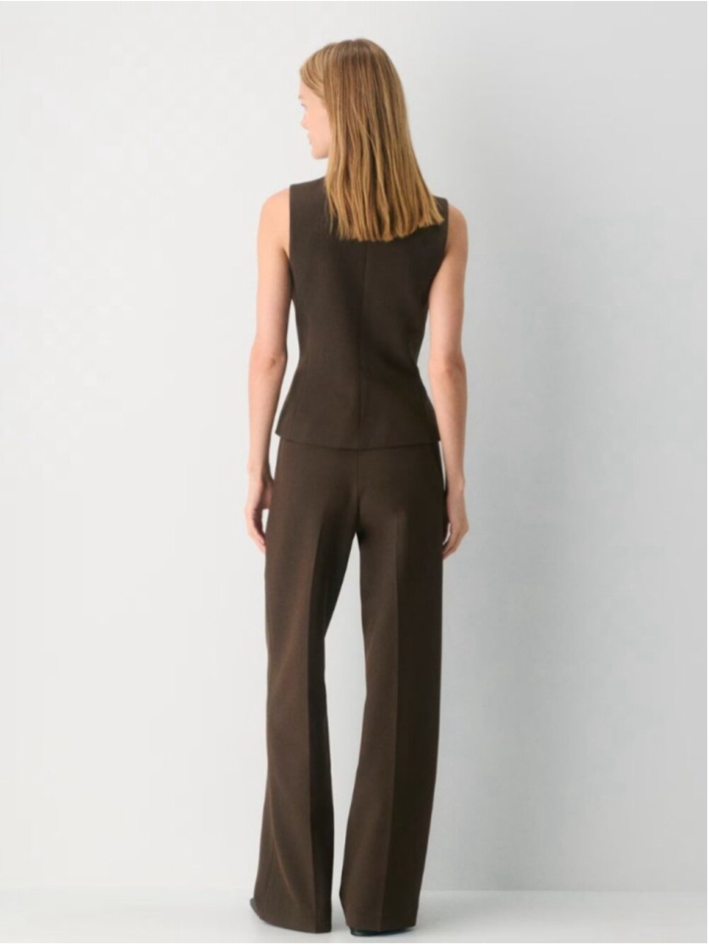 Aritzia Wilfred The Effortless Wool Blend Pant Heather Rich Cocoa size 4 - Picture 2 of 7